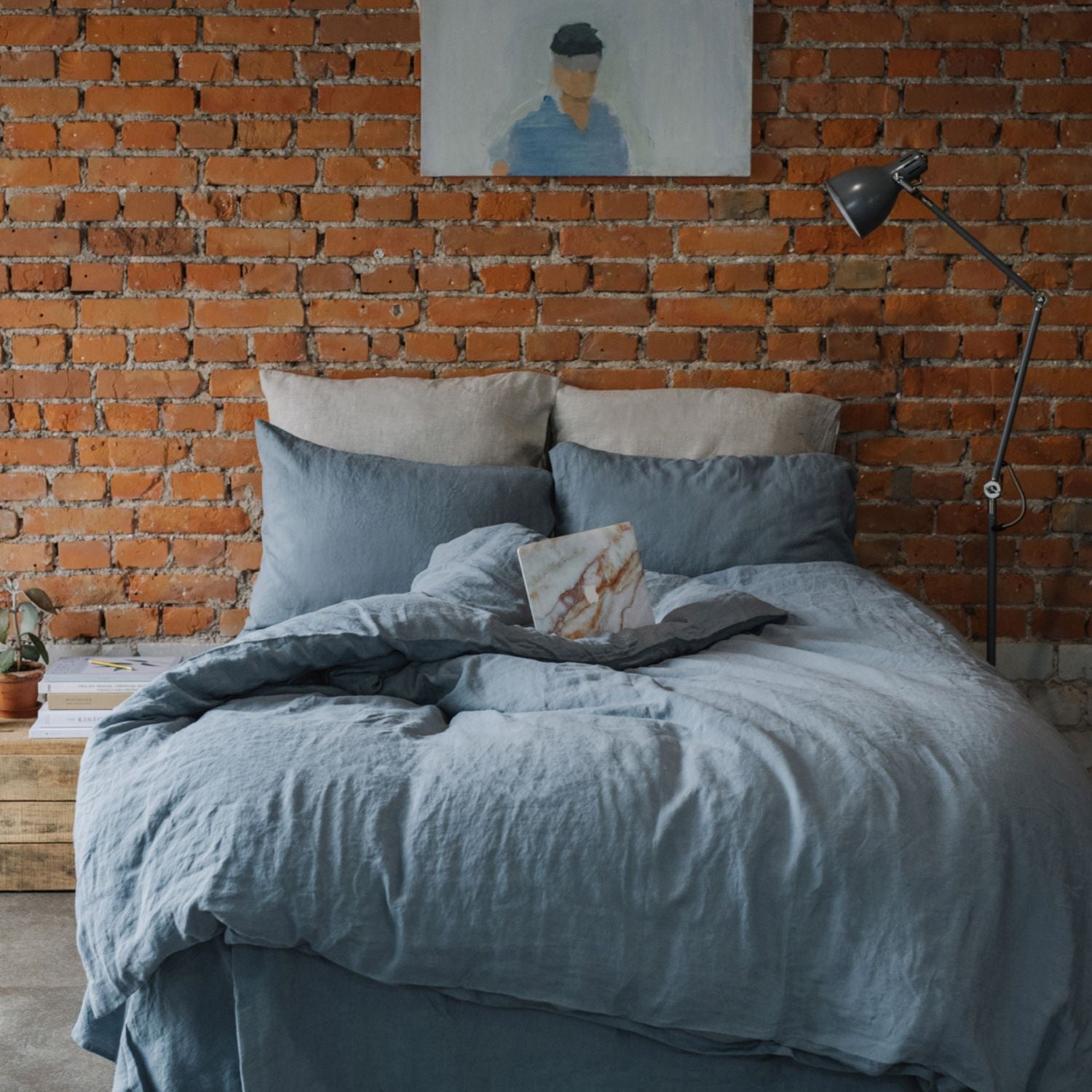 Chamberi Leinen-Wolkenlandschaft – Luxuriöser Bettbezug aus Leinen