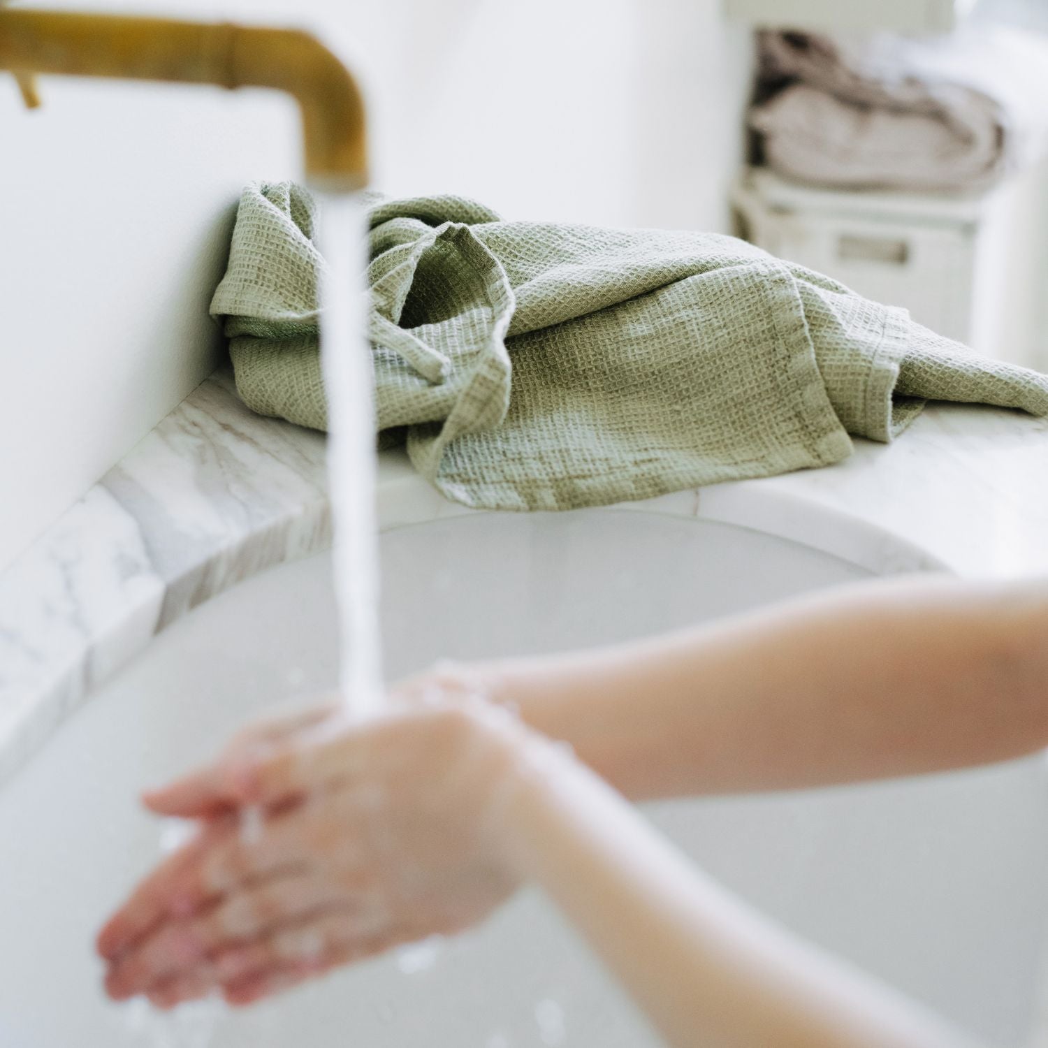 Chamberi Leinen-Waffel-Ensemble – Luxuriöses, saugfähiges Badeset