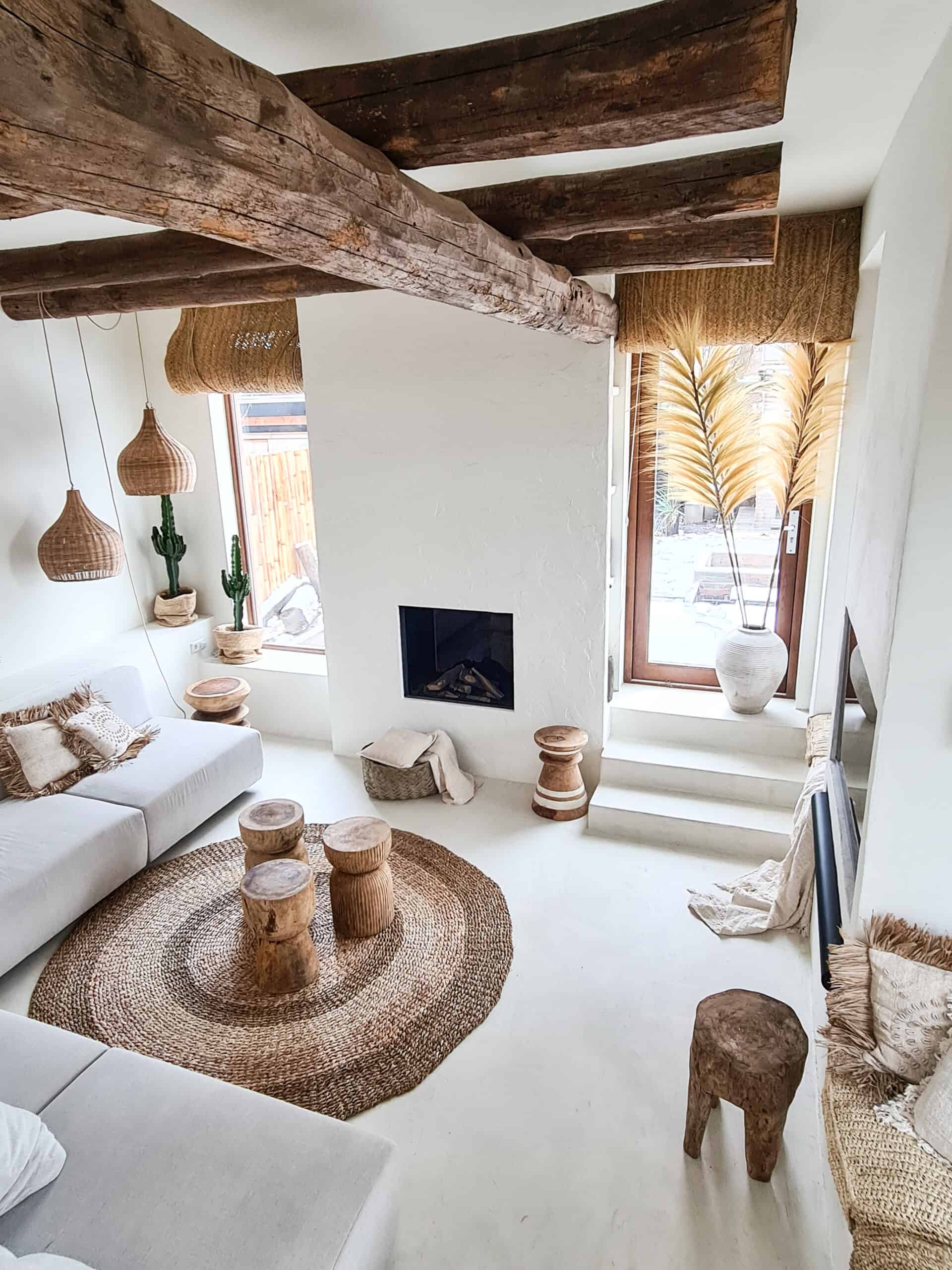 Algeciras Rustikaler Korb - Großer handgefertigter Korb aus Palmblättern