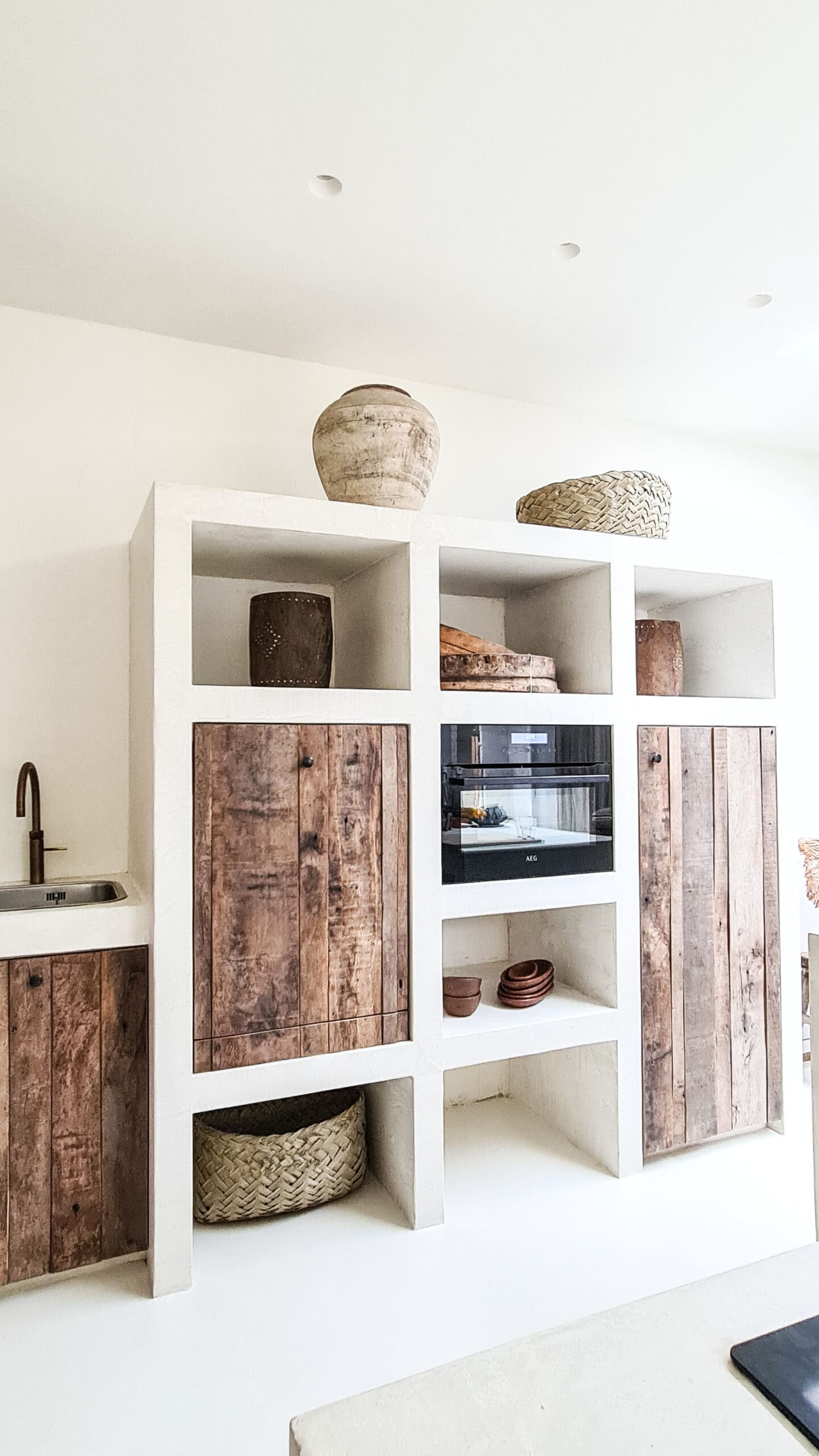 Algeciras Rustikaler Korb - Großer handgefertigter Korb aus Palmblättern