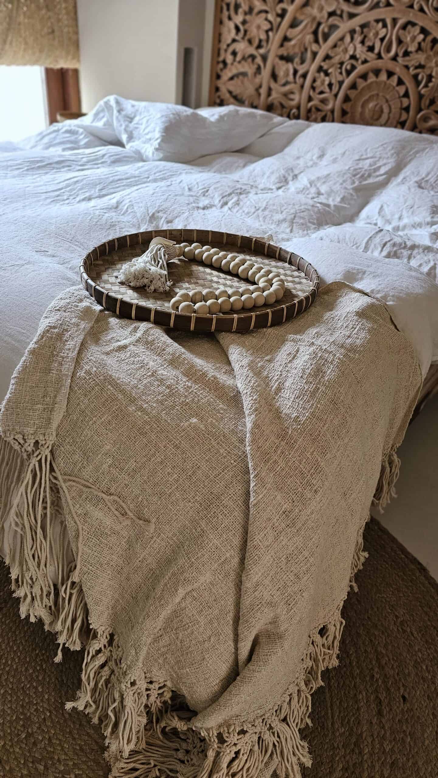 Aguimes Holzperlengirlande – rustikales böhmisches Dekor