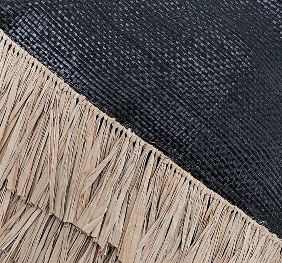 Lerma Schwarzes Bambuskissen - handgefertigtes Dekostück