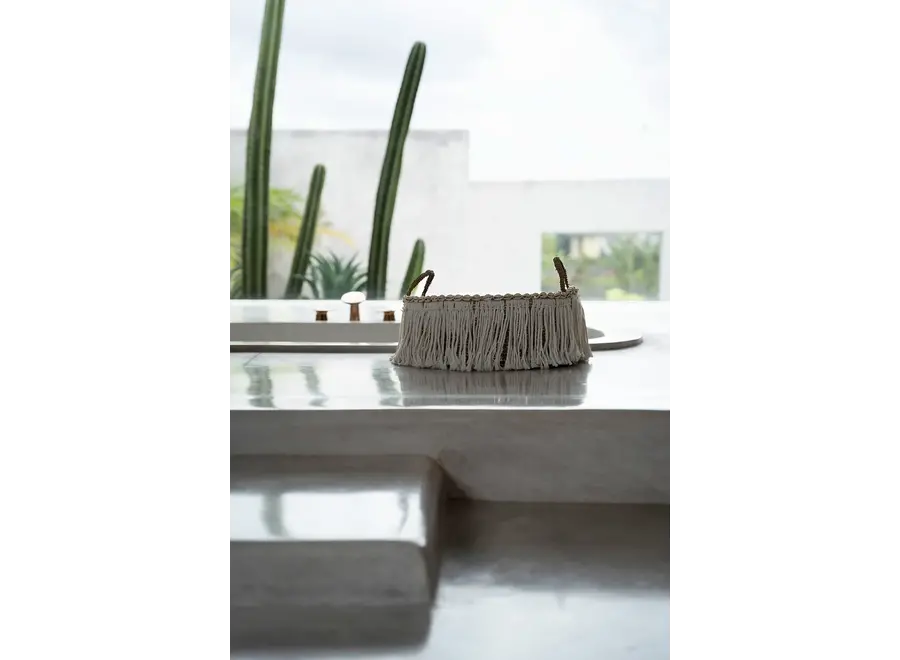 Cudillero Boho Fringe Caddy - Korb aus Seegras