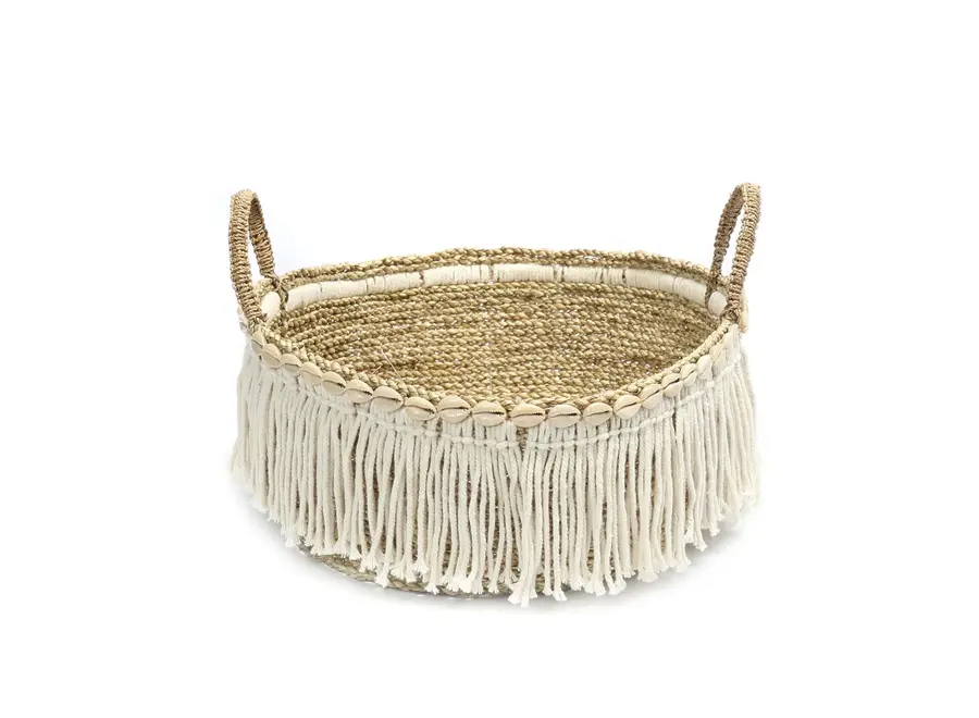 Cudillero Boho Fringe Caddy - Korb aus Seegras