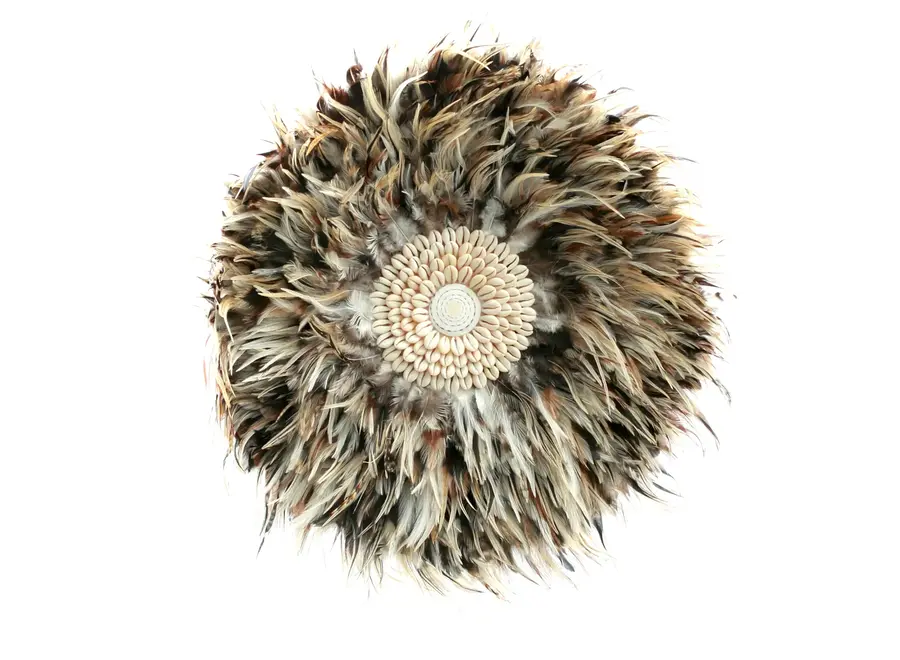 Mojacar Bohemian Display – Ornament aus Feder und Muschel