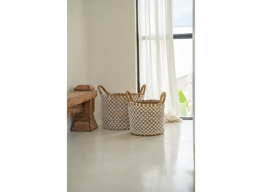 Algorta Kreuzstichkorb - Seegras-Organizer