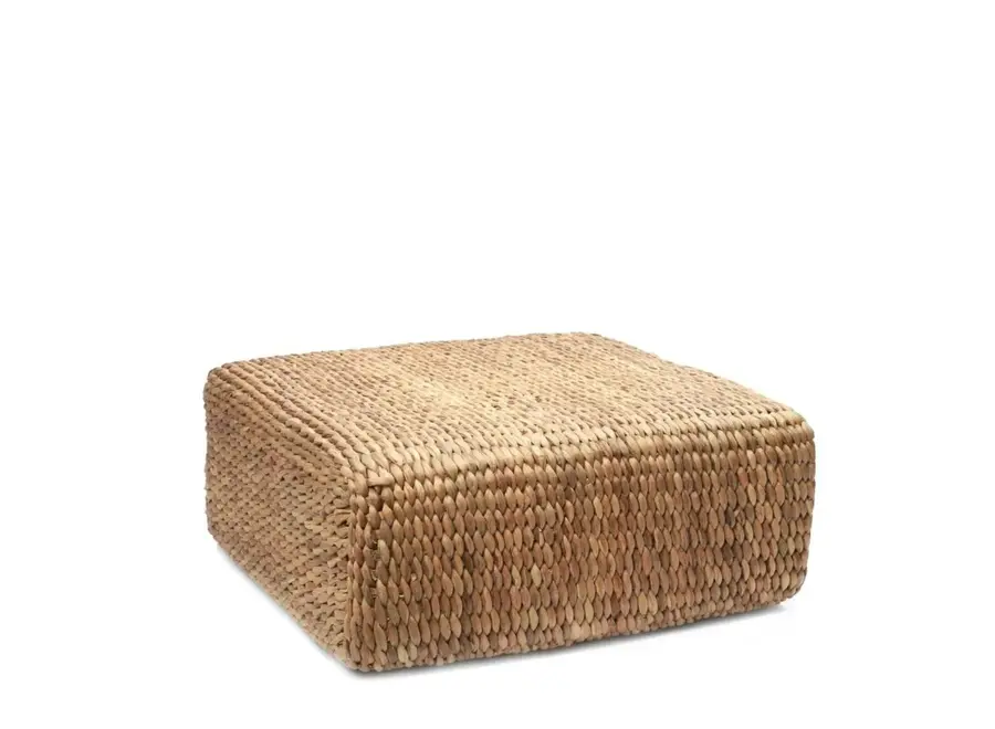 Albufera Natur Quadratischer Pouf - Ottomane aus Wasserhyazinthe