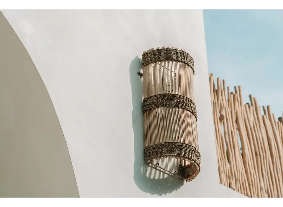 Cazorla Seagrass Glow - Rattan-Wandlampe