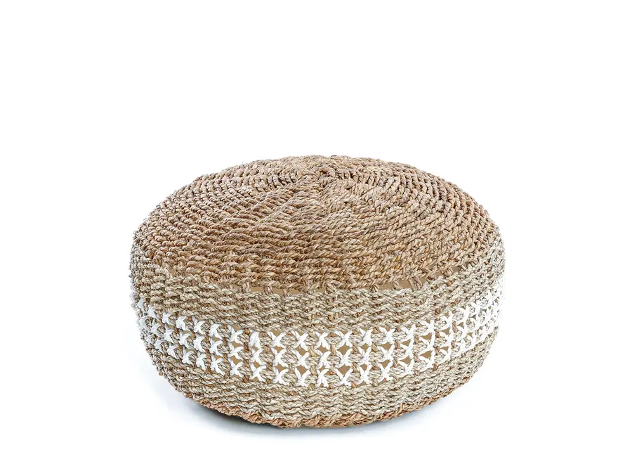 Albufera-Seegras-Pouf – handgefertigter Ottoman mit Motiv