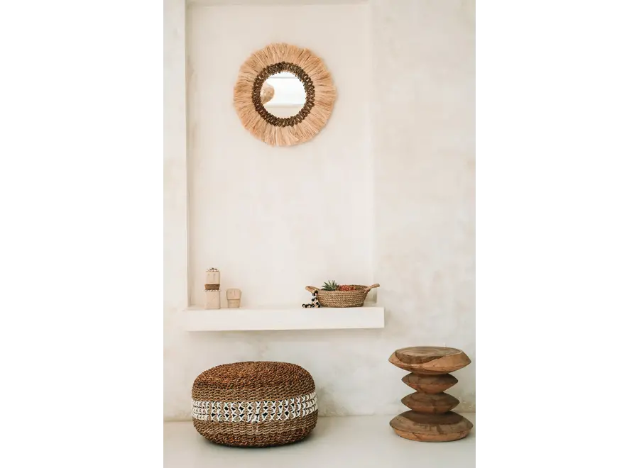 Albufera-Seegras-Pouf – handgefertigter Ottoman mit Motiv