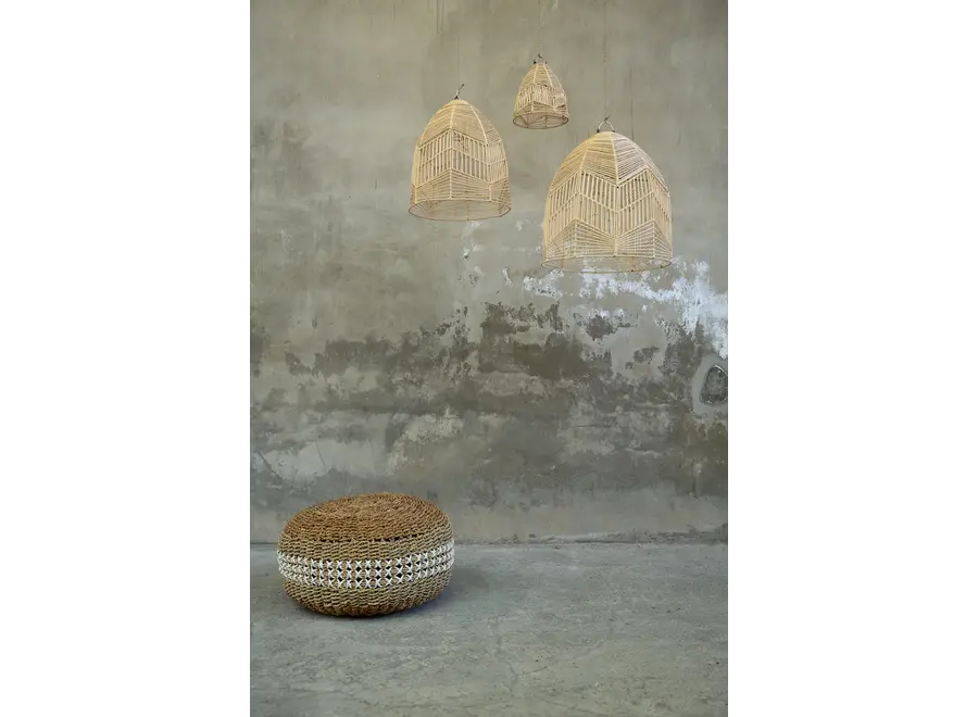 Albufera-Seegras-Pouf – handgefertigter Ottoman mit Motiv