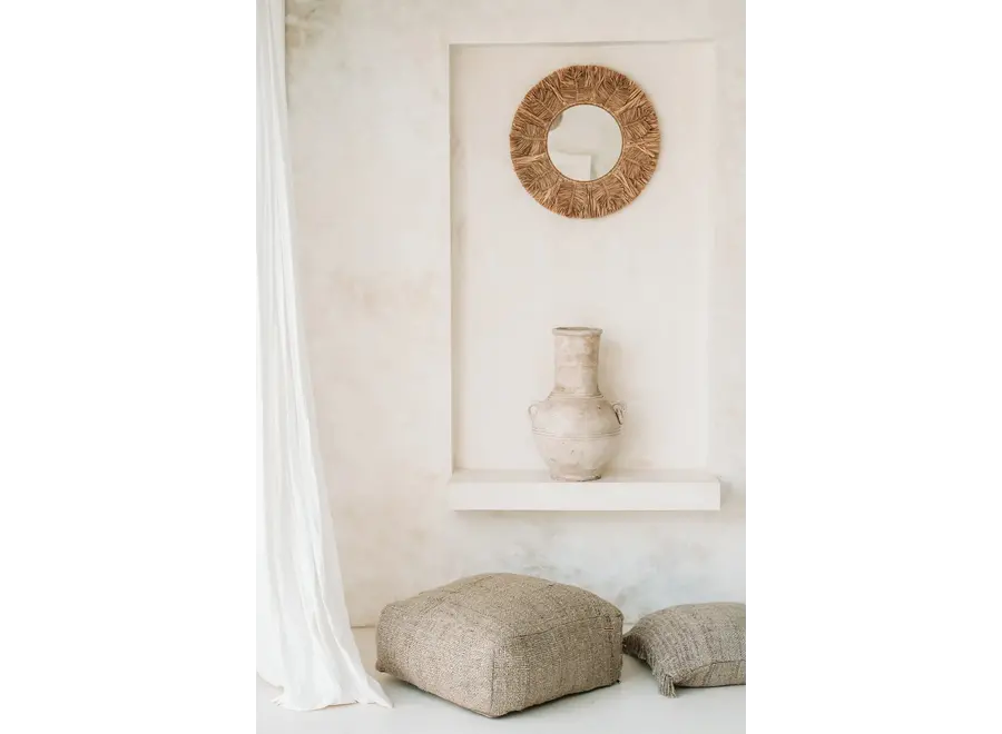 Albufera Raffia Elegance Spiegel - Künstlerischer Dekorspiegel