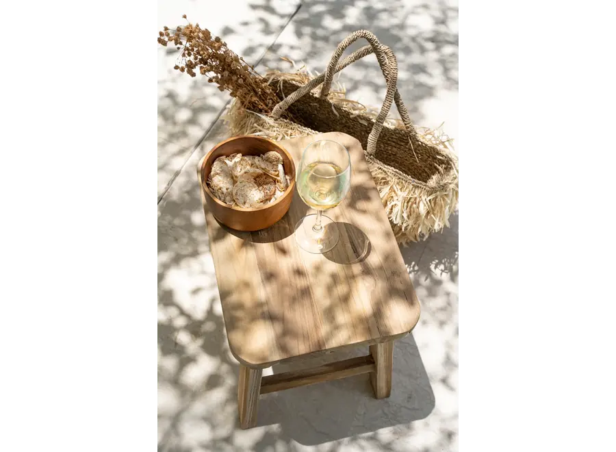 Calpe Versatile Hocker - Beistelltisch aus wiederverwertetem Teakholz