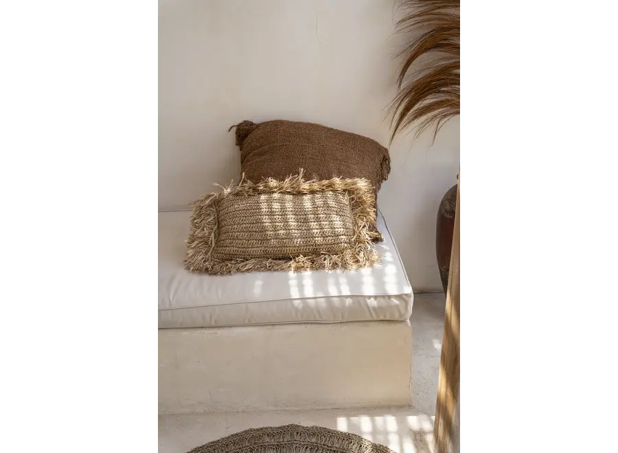 Aus Calpe gefertigtes Raffia-Kissen - Bohemian Home Accent