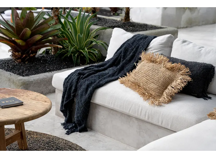 Aus Calpe gefertigtes Raffia-Kissen - Bohemian Home Accent