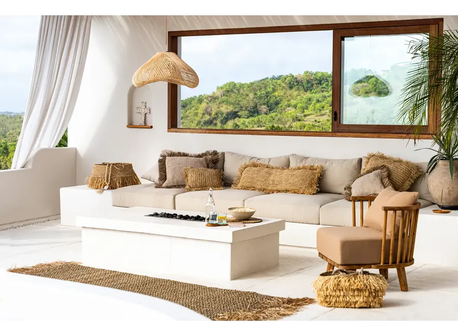 Aus Calpe gefertigtes Raffia-Kissen - Bohemian Home Accent