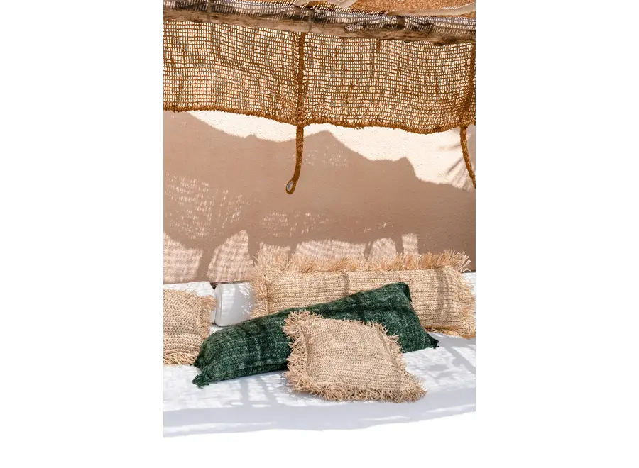 Aus Calpe gefertigtes Raffia-Kissen - Bohemian Home Accent