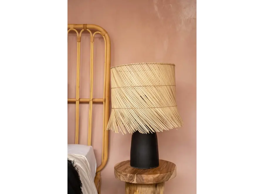 Cudillero Boho Lampe - Rattan Tischlampe