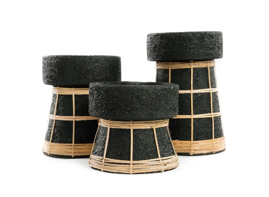 Sants Kerzenhalter - Strukturierte Terrakotta-Kerzenhalter