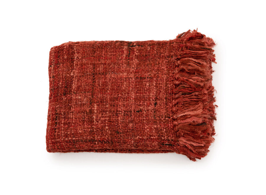 Alhambra Luxe Cotton Plaid - Handgewebtes Baumwollplaid mit Fransen