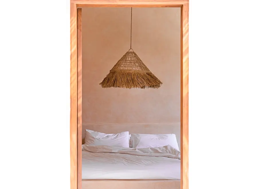 Altea Pendelleuchte - handgefertigter Lampenschirm aus Mendong-Gras