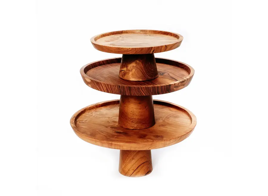 Frigiliana Süßwarenteller - Kuchenteller aus Teakholz