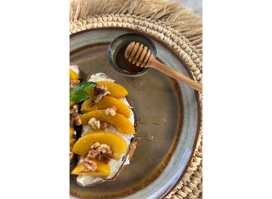 Ronda Deluxe Honiglöffel - Honigroller aus Teakholzwurzel