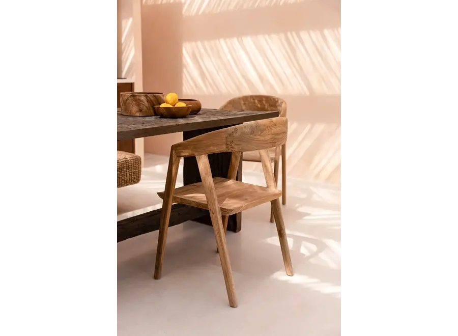 Zahara de la Sierra Eleganter Esszimmerstuhl – Esszimmerstuhl aus wiederverwertetem Teakholz