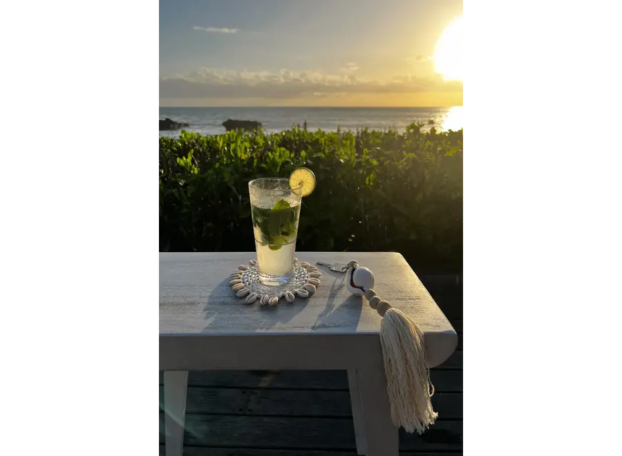 Cabo de Gata Boho Charm Schlüsselanhänger - Muschel & Holzperlen Schlüsselanhänger