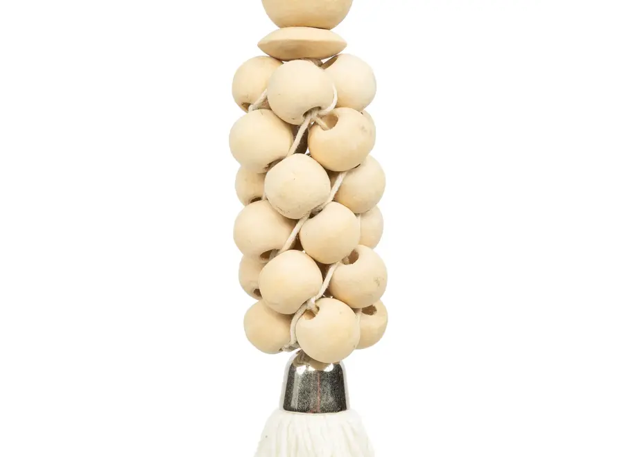 Calpe Boho Elegance Schlüsselanhänger - Accessoire mit Quaste aus Holzperlen