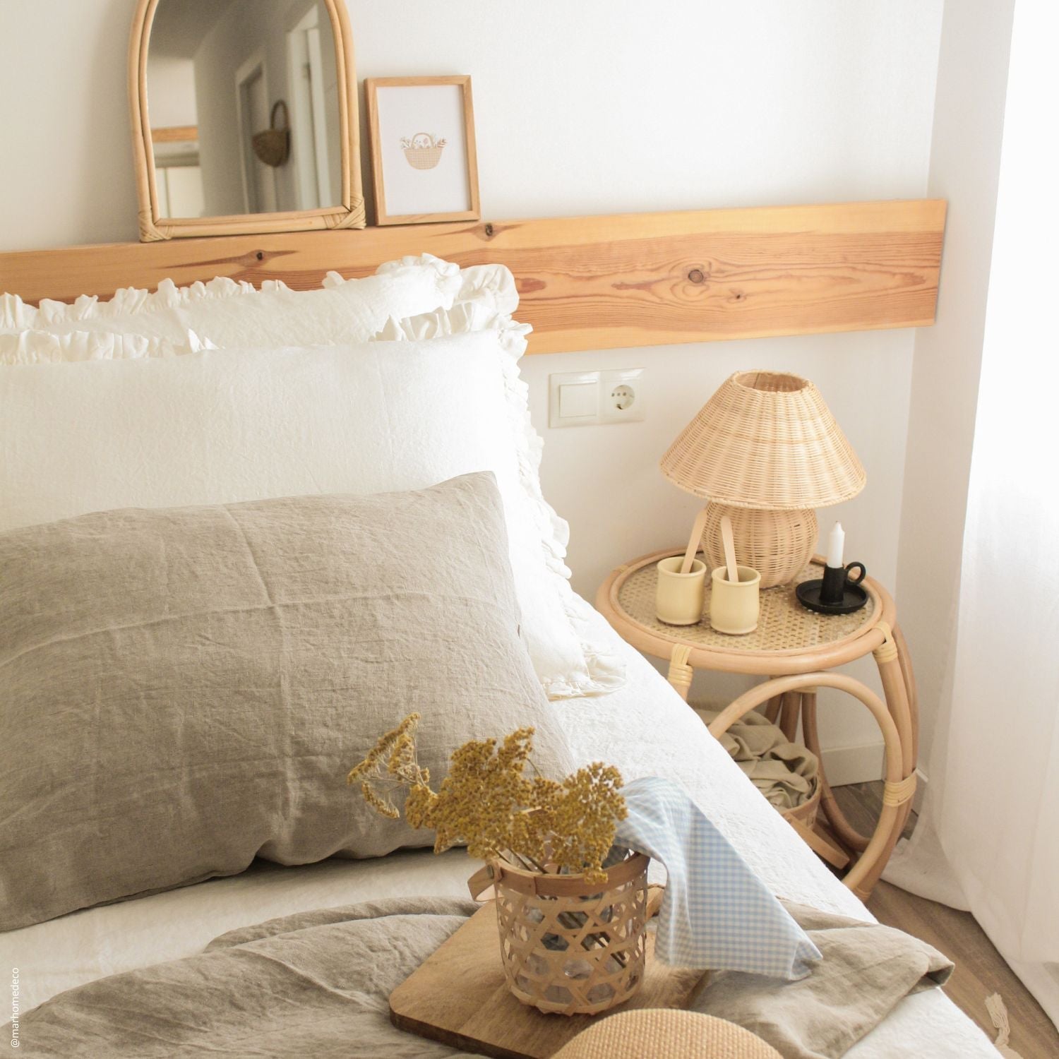Calvia Cozy Linen Frill – handgefertigter Kissenbezug aus Leinen