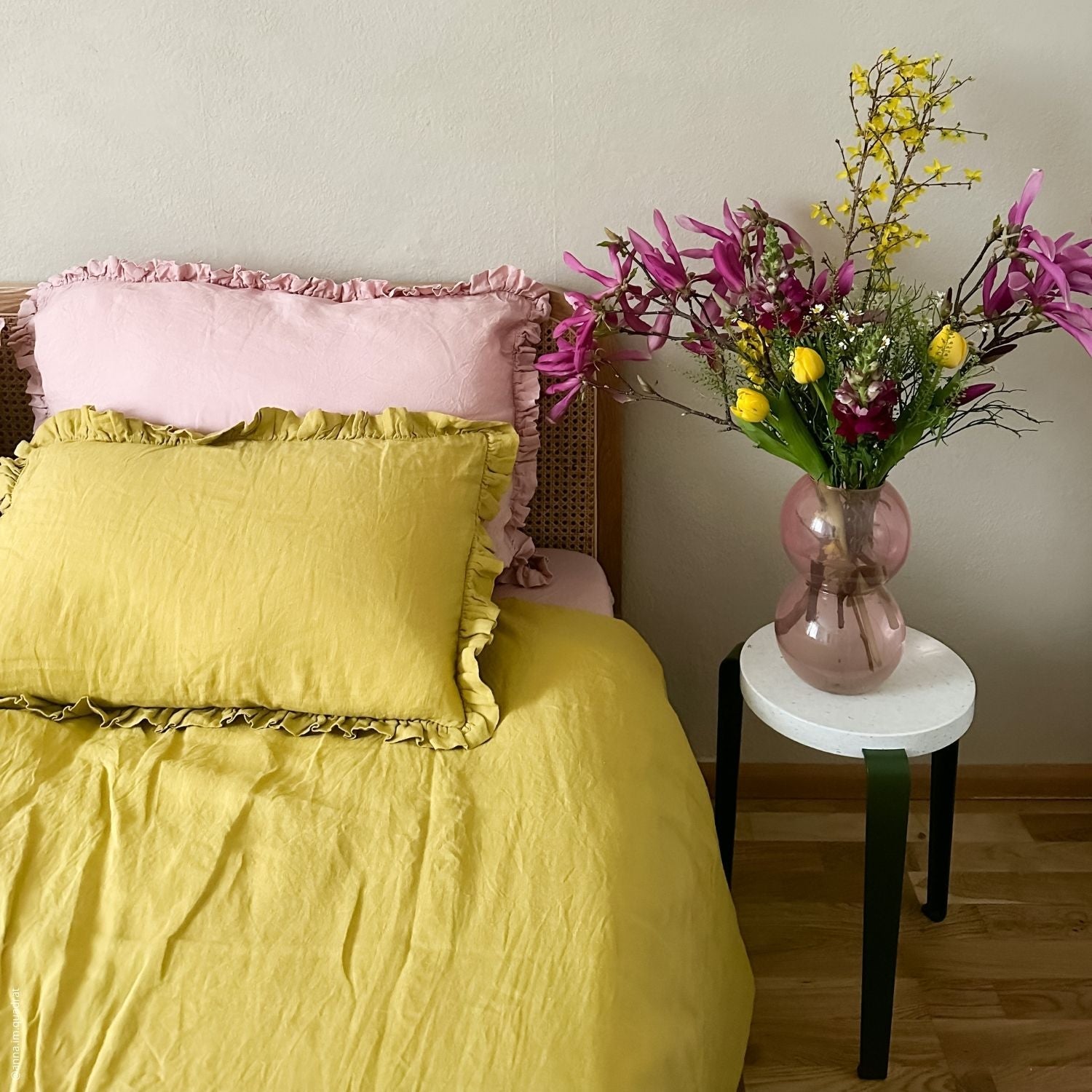 Vila-real Breeze Leinen-Kissenbezug – Eleganter Schlafbezug mit Rüschen