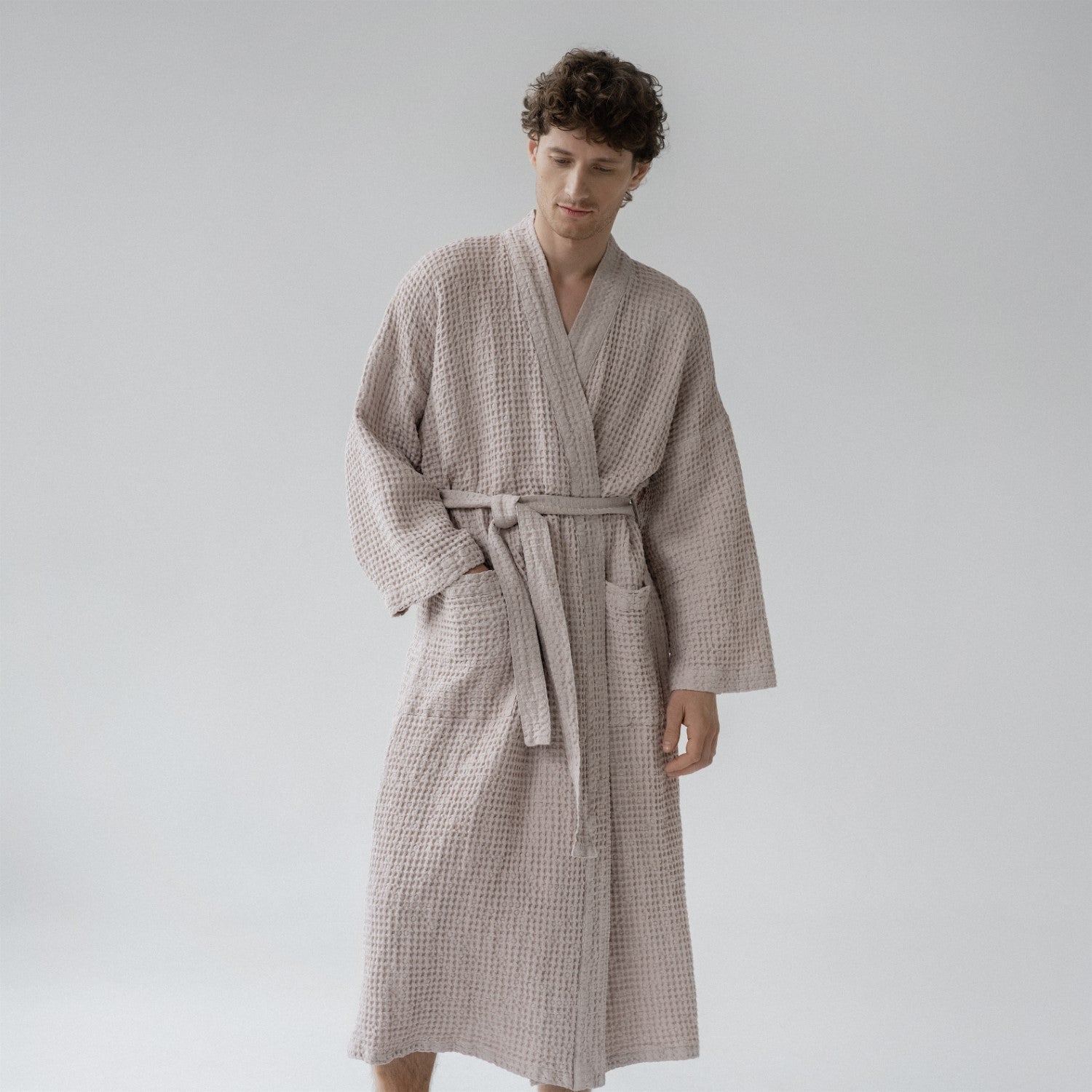 Vejer Cloud Embrace Bademantel – Bequeme Waffel-Leinen-Baumwoll-Kleidung