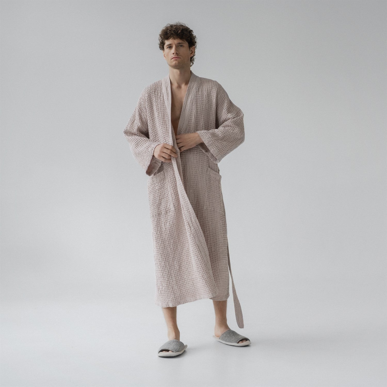 Vejer Cloud Embrace Bademantel – Bequeme Waffel-Leinen-Baumwoll-Kleidung