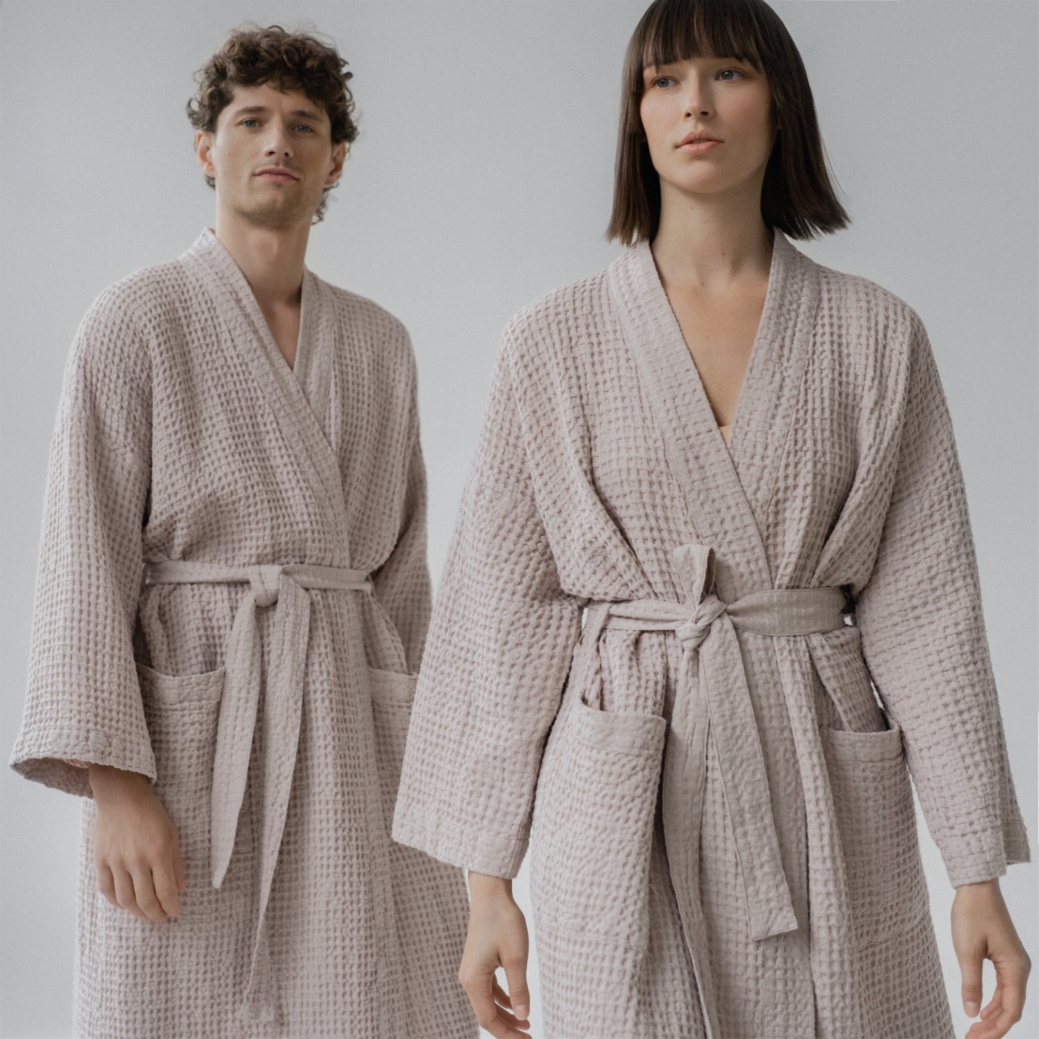 Vejer Cloud Embrace Bademantel – Bequeme Waffel-Leinen-Baumwoll-Kleidung
