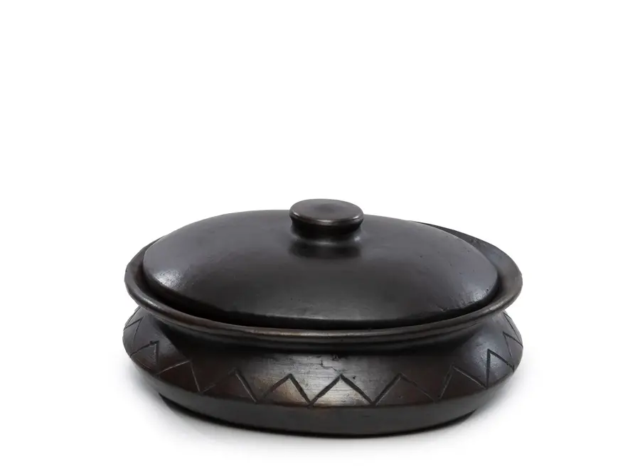 Don Benito Elegance Serviertopf - Ovaler Keramiktopf mit Deckel