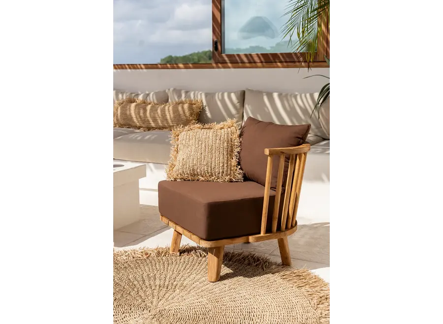 Strukturierter Fransenteppich Lanzarote – Teppich aus Naturfasern
