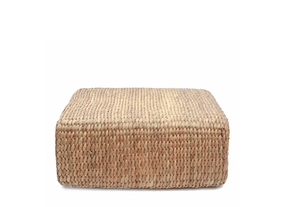 Albufera Natur Quadratischer Pouf - Ottomane aus Wasserhyazinthe