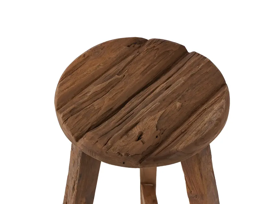 Don Benito Rustikaler Hocker - Hocker aus Teakholz