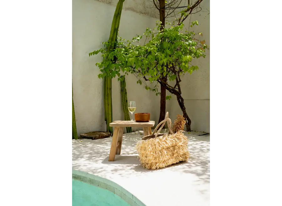 Calpe Versatile Hocker - Beistelltisch aus wiederverwertetem Teakholz