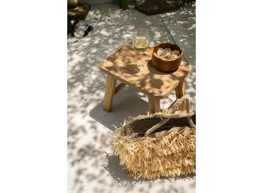 Calpe Versatile Hocker - Beistelltisch aus wiederverwertetem Teakholz