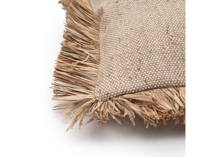 Alhambra Raffia Fransenkissen - Dekokissen