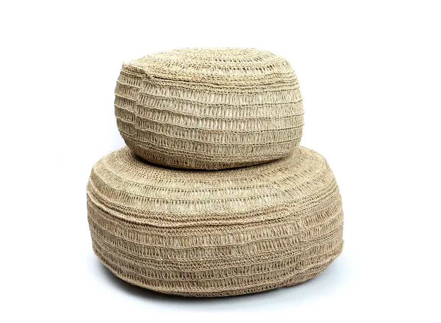 Cabo de Gata Texture Pouf – Seegras-Pouf