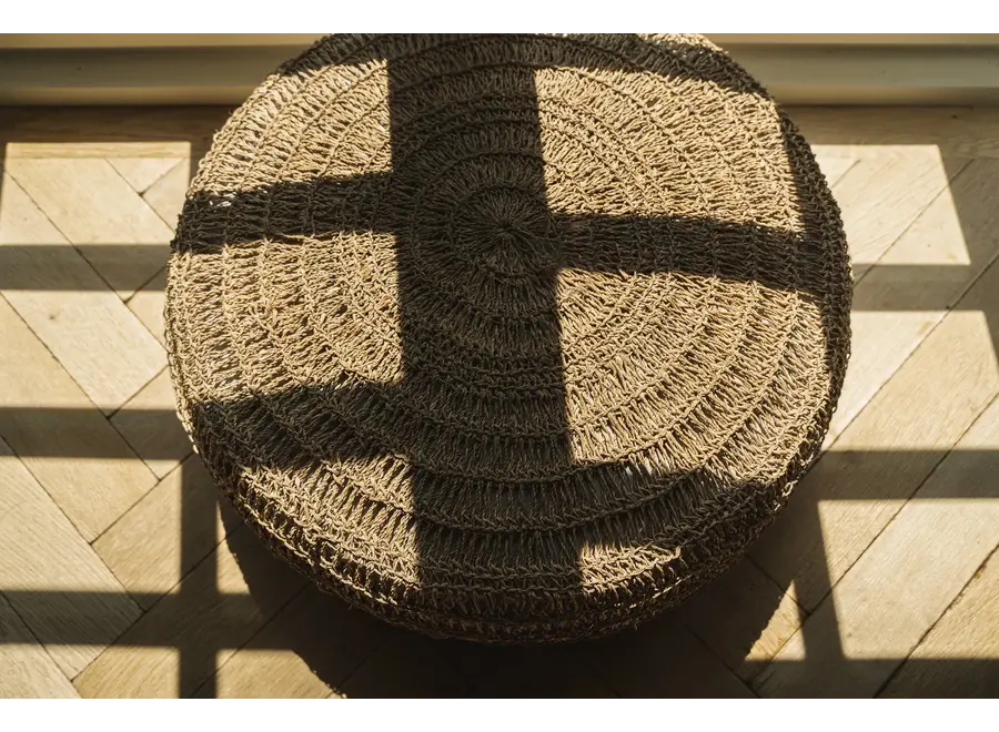Cabo de Gata Texture Pouf – Seegras-Pouf