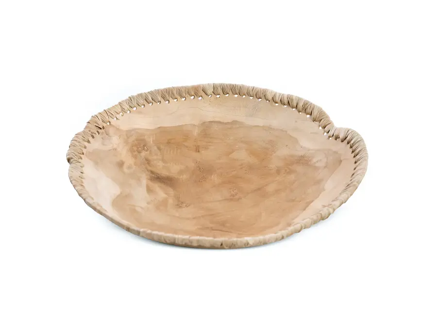 Rupit i Pruit Holzschale - Schale aus Teakholz und Leder