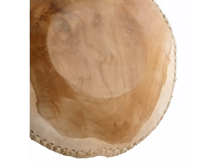 Rupit i Pruit Holzschale - Schale aus Teakholz und Leder