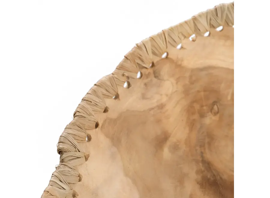 Rupit i Pruit Holzschale - Schale aus Teakholz und Leder