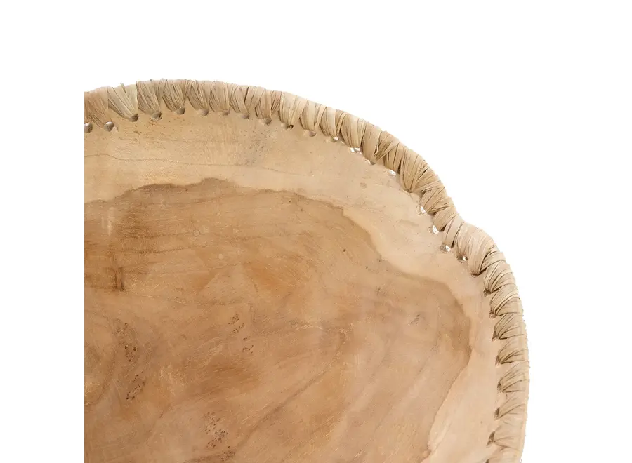 Rupit i Pruit Holzschale - Schale aus Teakholz und Leder