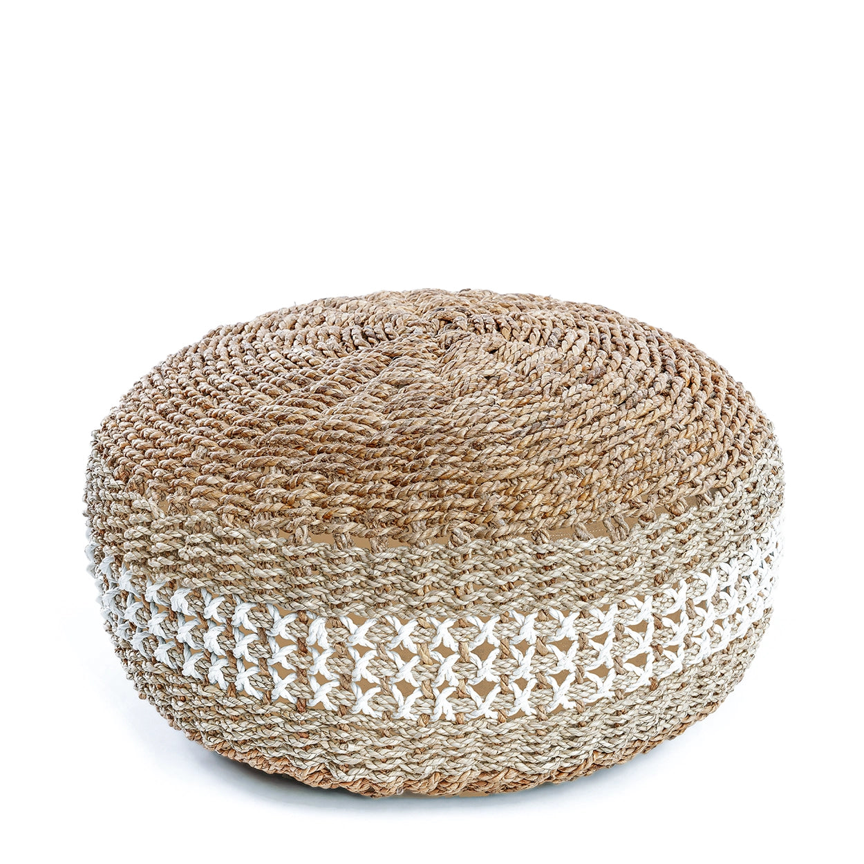 Albufera-Seegras-Pouf – handgefertigter Ottoman mit Motiv