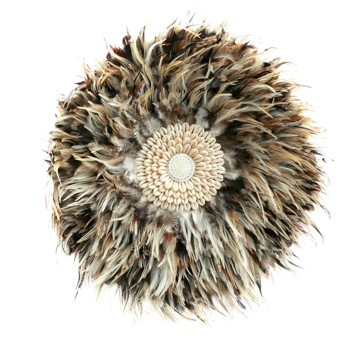 Mojacar Bohemian Display – Ornament aus Feder und Muschel